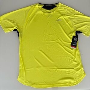 Speedo Men's Uv Swim Shirt Short Sleeve Fitness Rashguard Yellow Size Large